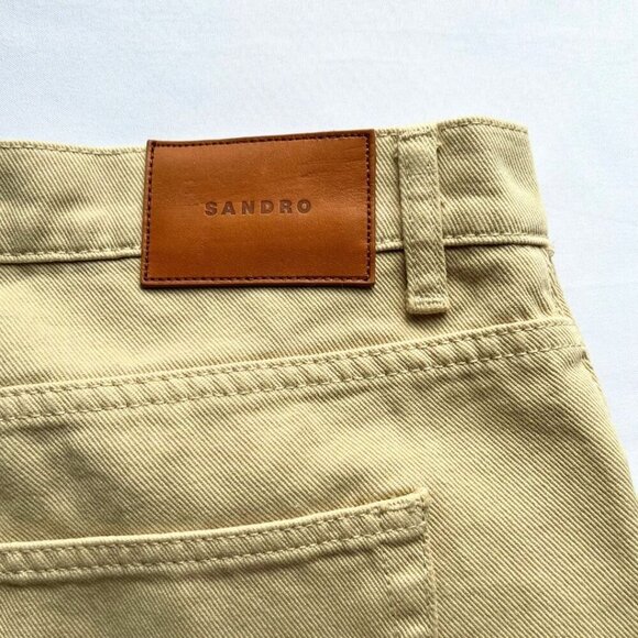 NWT SANDRO BEIGE STRAIGHT LEG JEANS - 32 - Picture 13 of 13